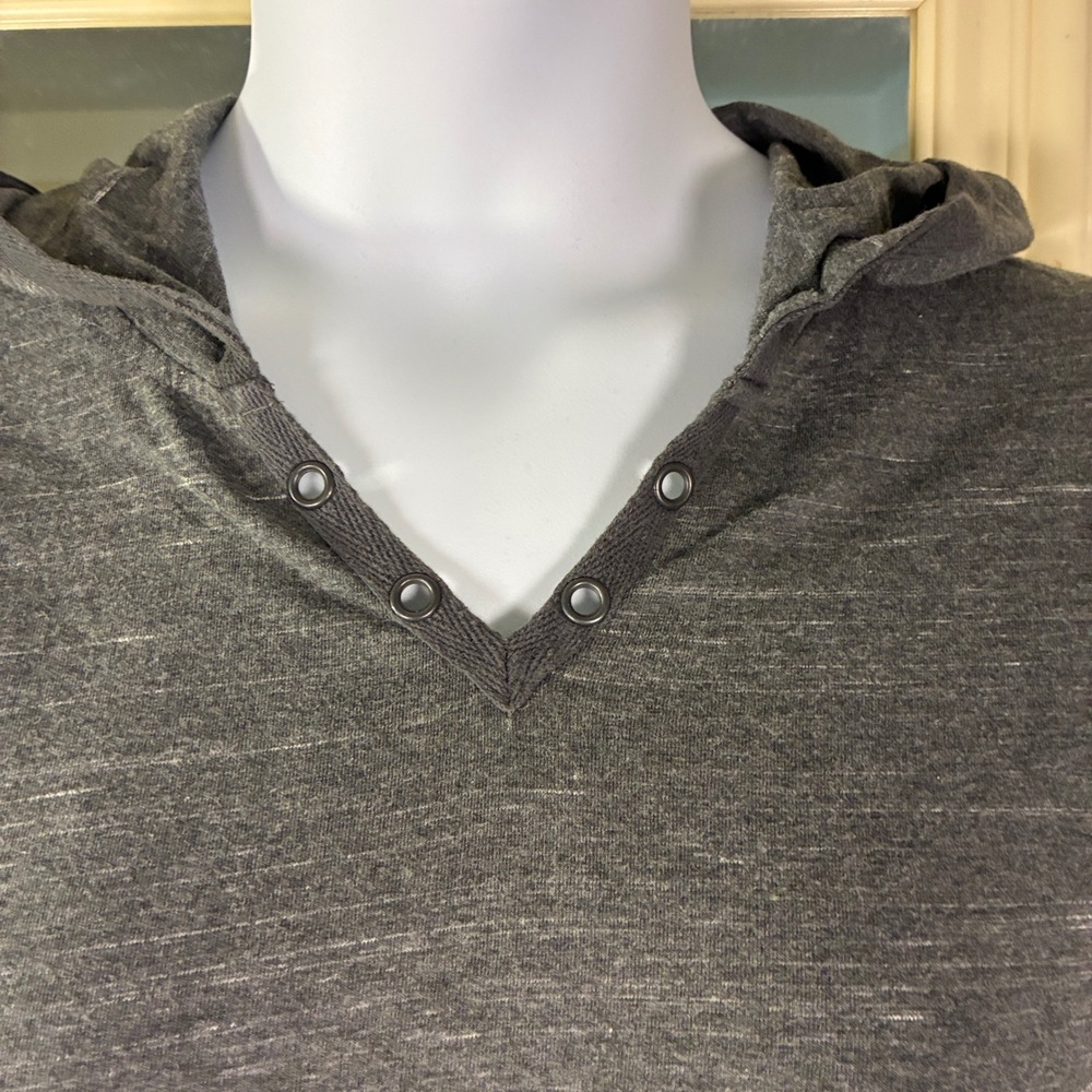 Kenneth Cole Reaction Hoodie XXL slim fit lightweight pullover grey v neck - Picture 3 of 7